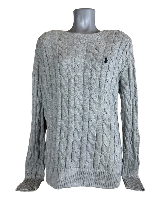 Polo Ralph Lauren Zopfmuster Pullover grau Größe M