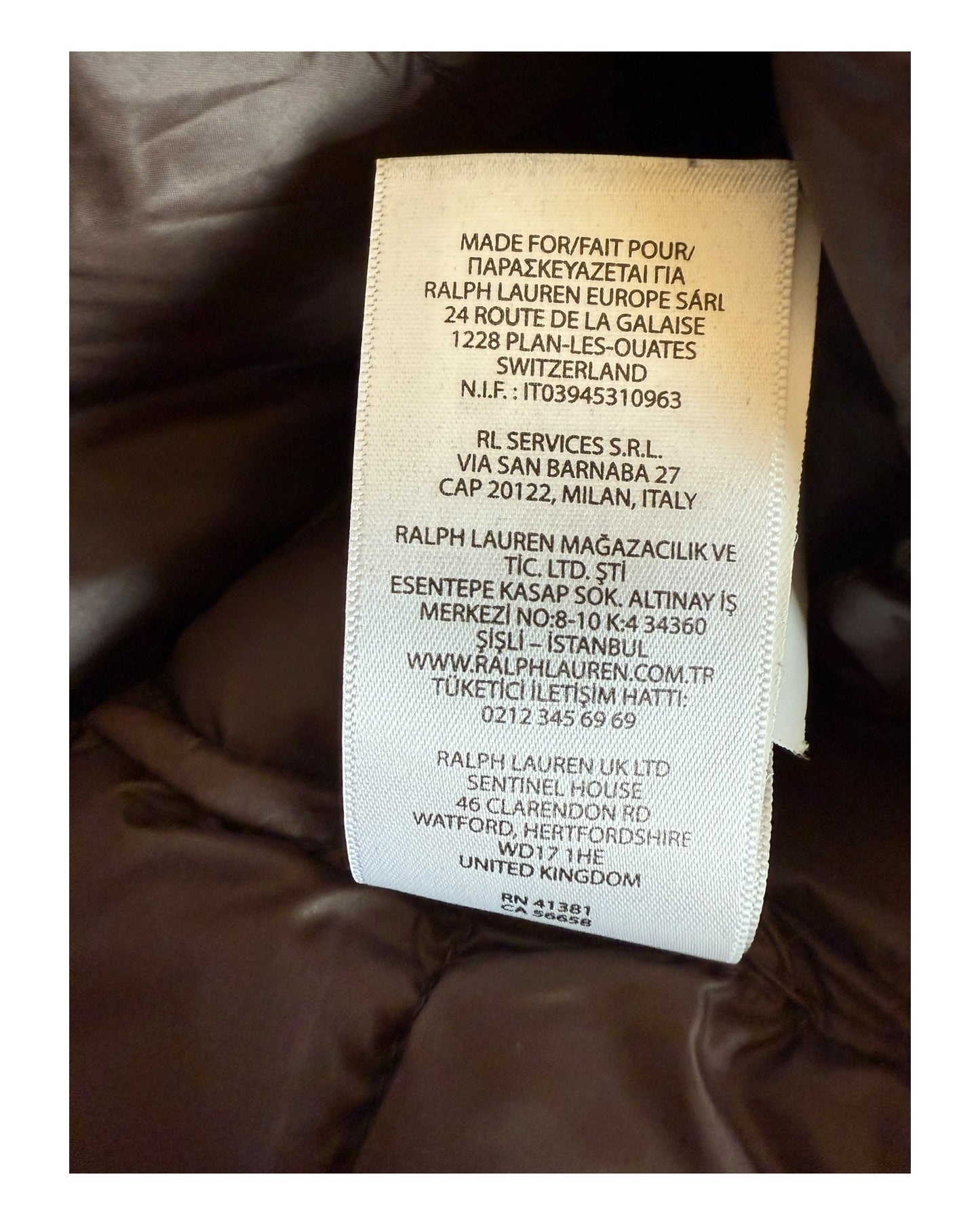 Polo Ralph Lauren Steppweste braun Größe M