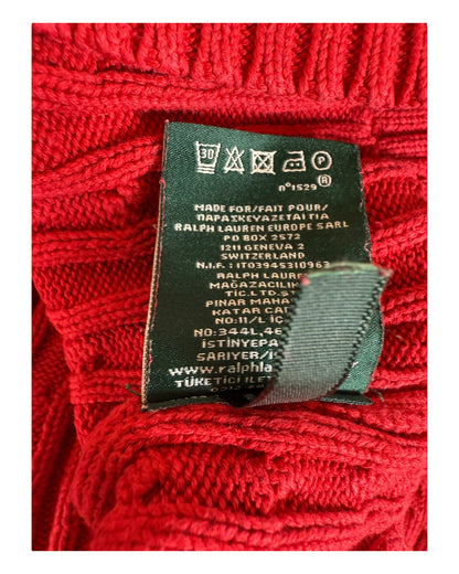 Polo Ralph Lauren Zopfmuster Pullover rot Größe S