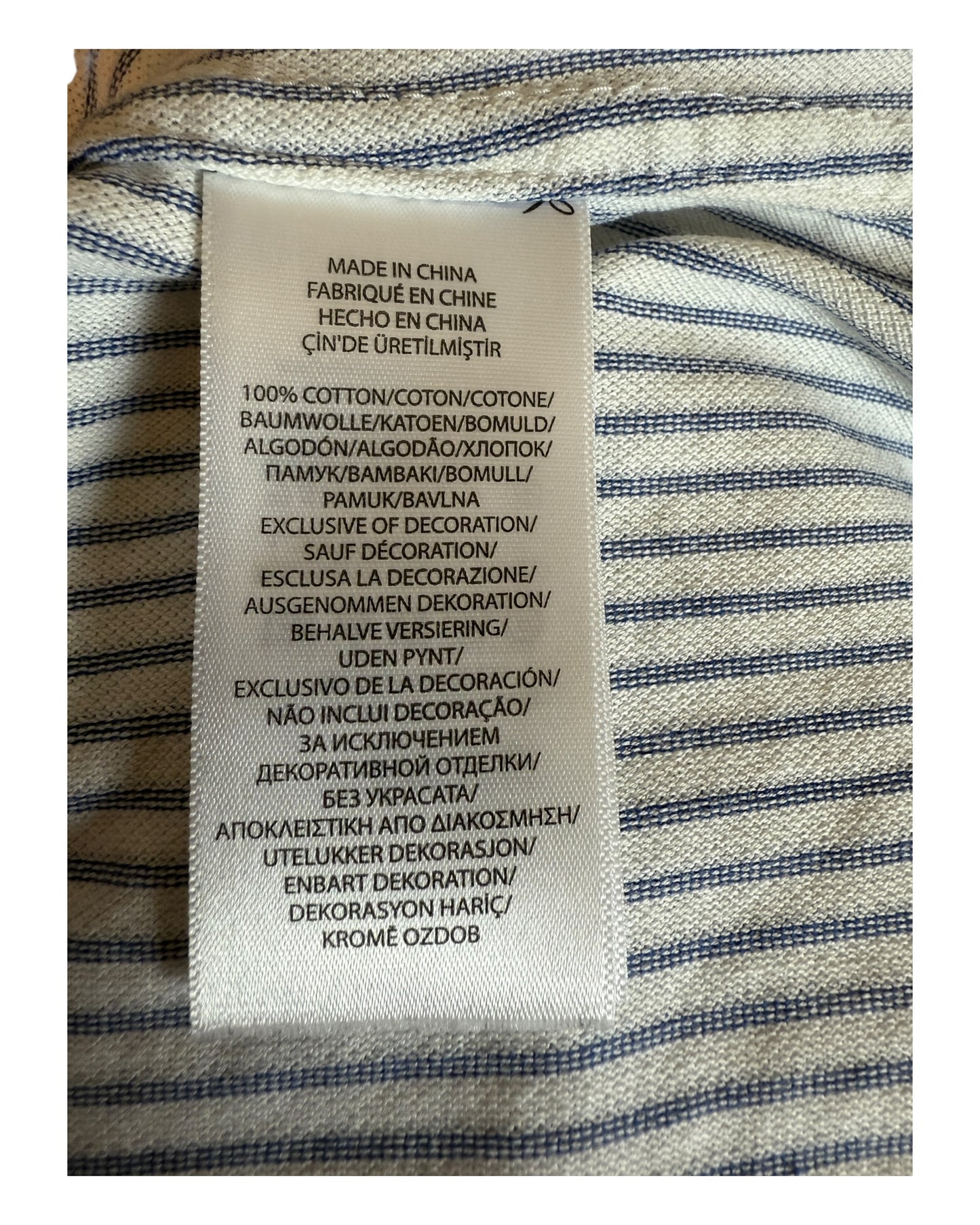 Polo Ralph Lauren Knit Oxford Bluse hellblau weiß gestreift Größe M