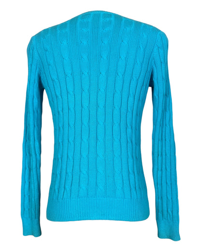 Polo Ralph Lauren Zopfmuster Pullover türkis Größe M