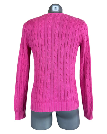 Polo Ralph Lauren Zopfmuster Pullover pink Größe M