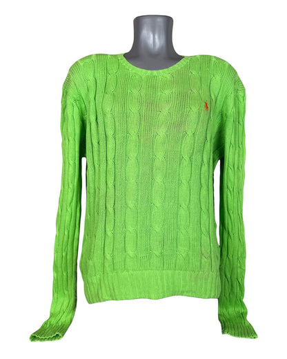 Polo Ralph Lauren Zopfmuster Pullover grün Größe L