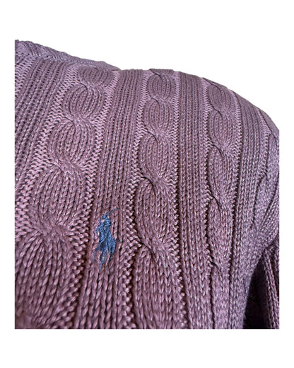 Polo Ralph Lauren Zopfmuster Pullover lila Größe M