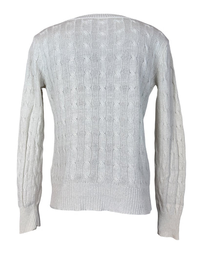 Polo Ralph Lauren Zopfmuster Pullover weiß Größe M