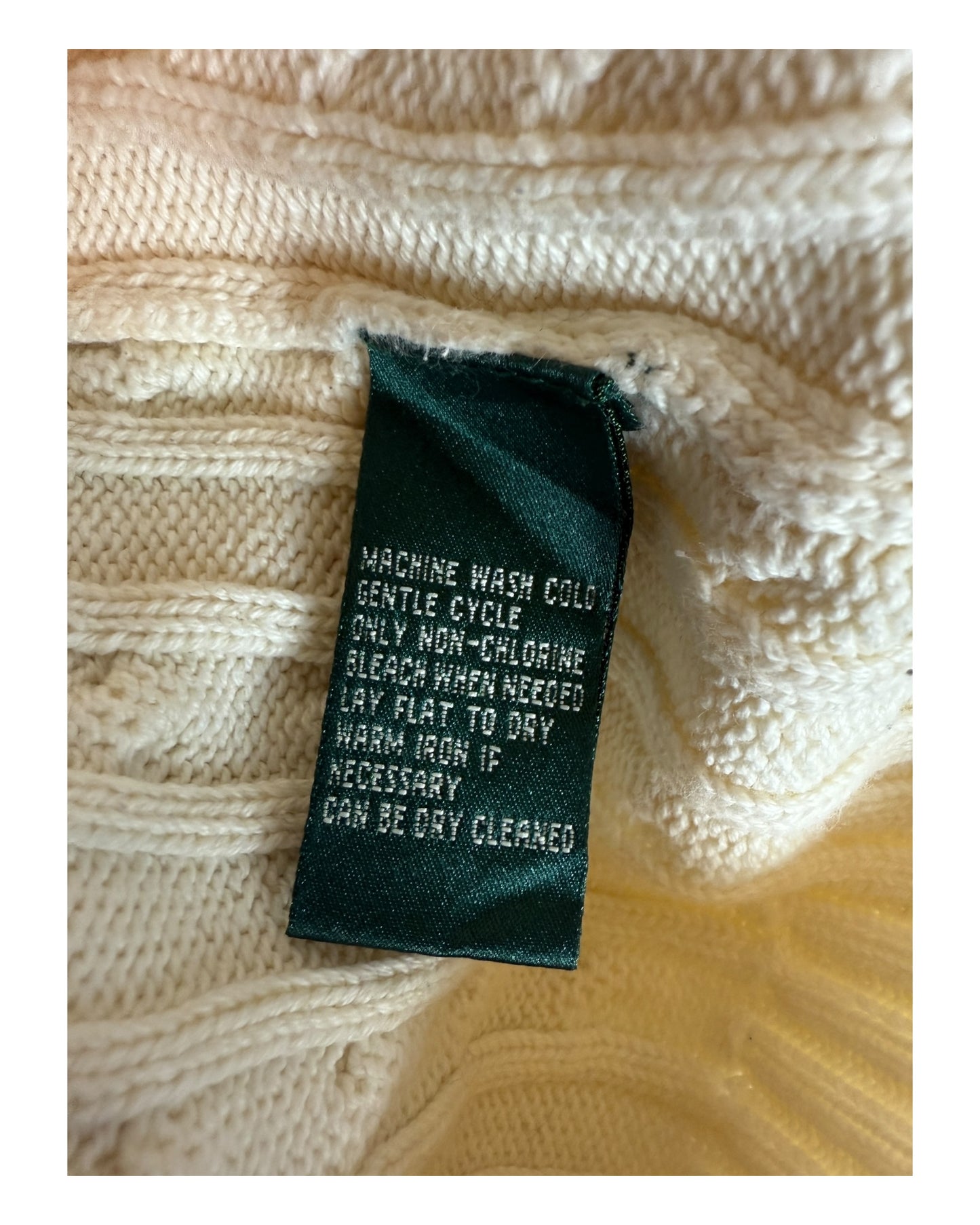 Polo Ralph Lauren Zopfmuster Strickjacke weiß Größe M