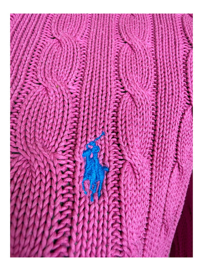 Polo Ralph Lauren Zopfmuster Pullover pink Größe M