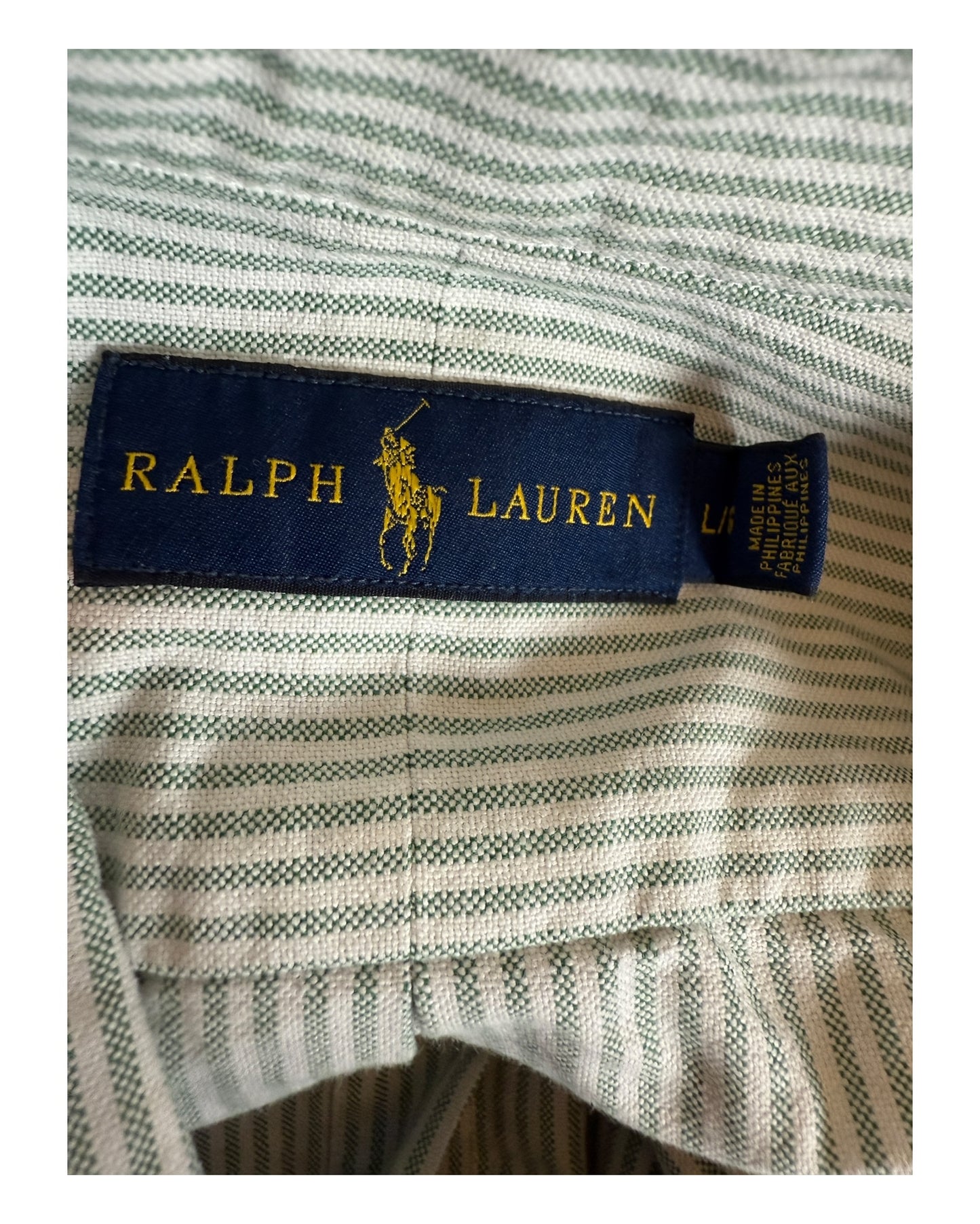 Polo Ralph Lauren Oxfordhemd grün weiß gestreift Größe M