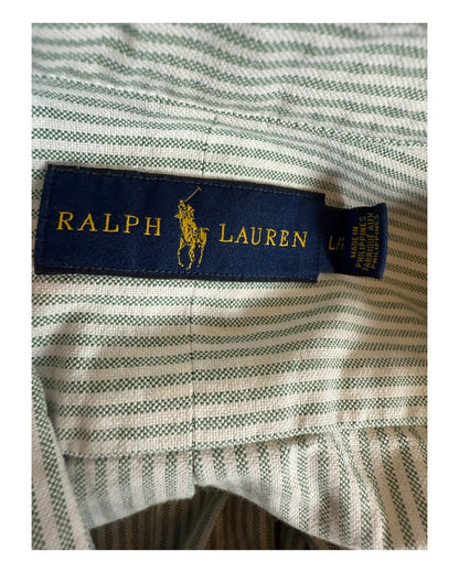 Polo Ralph Lauren Oxfordhemd grün weiß gestreift Größe M