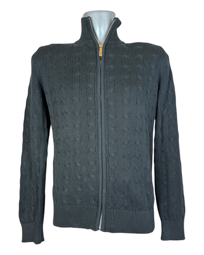 Polo Ralph Lauren Zopfmuster Strickjacke schwarz Größe M