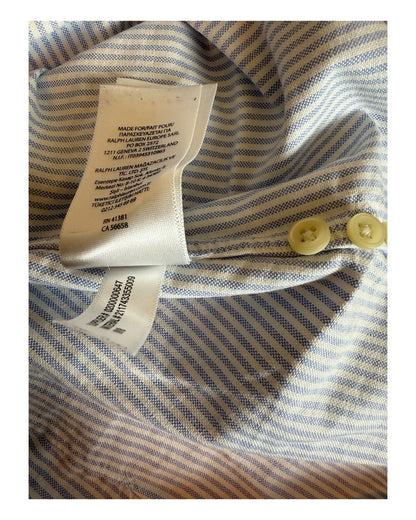 Polo Ralph Lauren Oxford Bluse hellblau weiß gestreift Größe M
