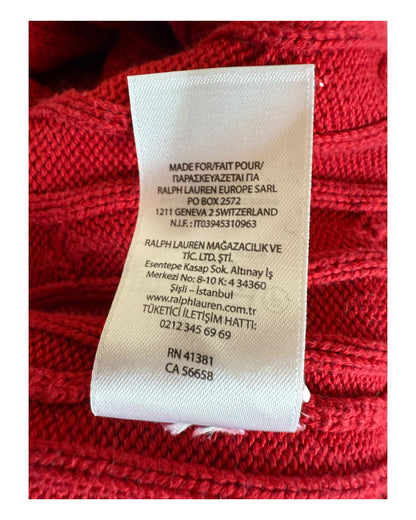Polo Ralph Lauren Zopfmuster Pullover rot Größe M