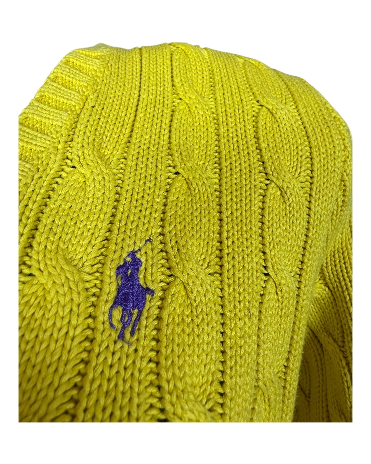 Polo Ralph Lauren Zopfmuster Pullover gelb Größe S