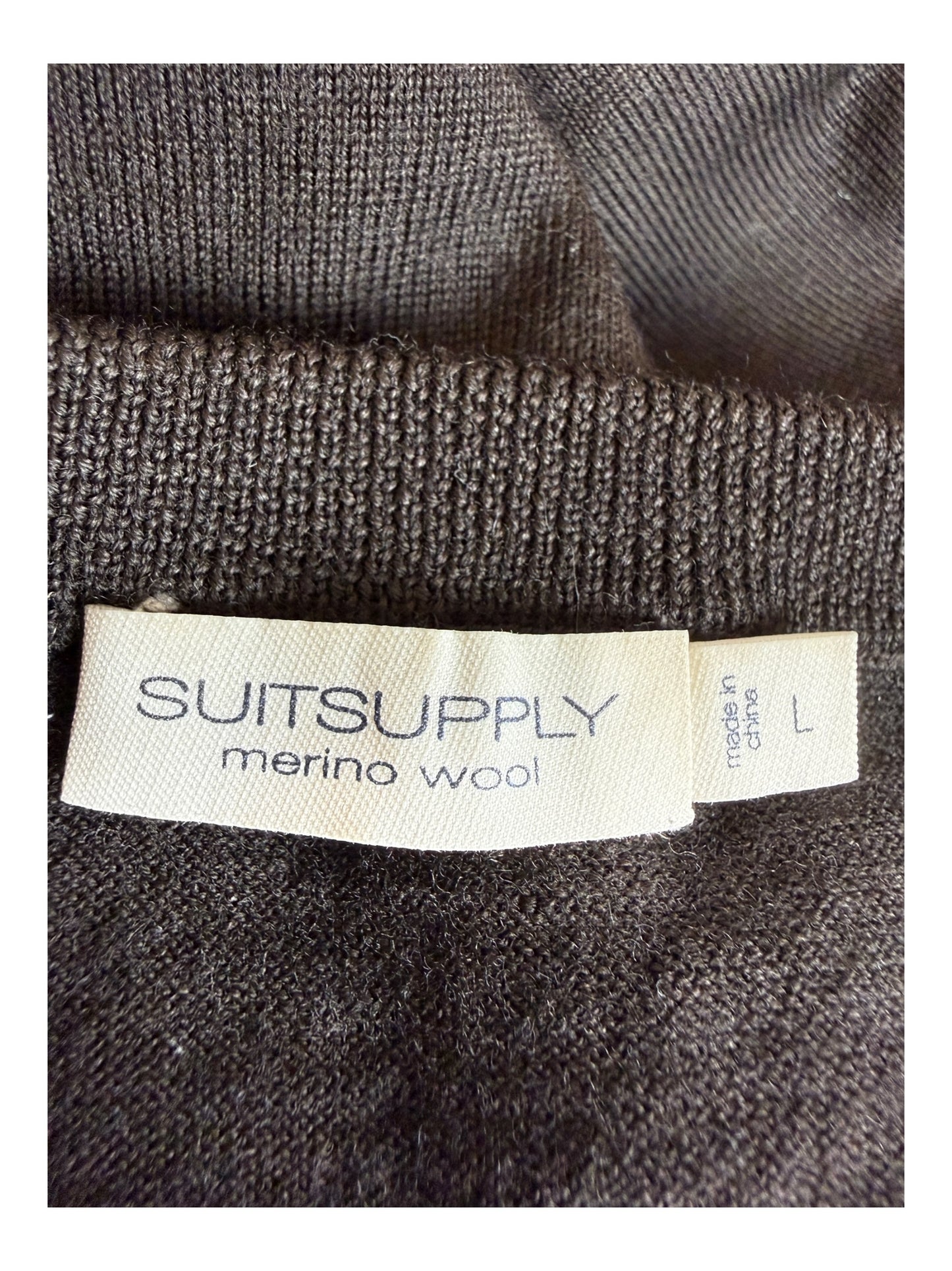 Suit Supply Pullover Merinowolle braun Größe L