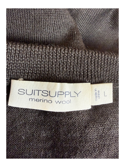 Suit Supply Pullover Merinowolle braun Größe L