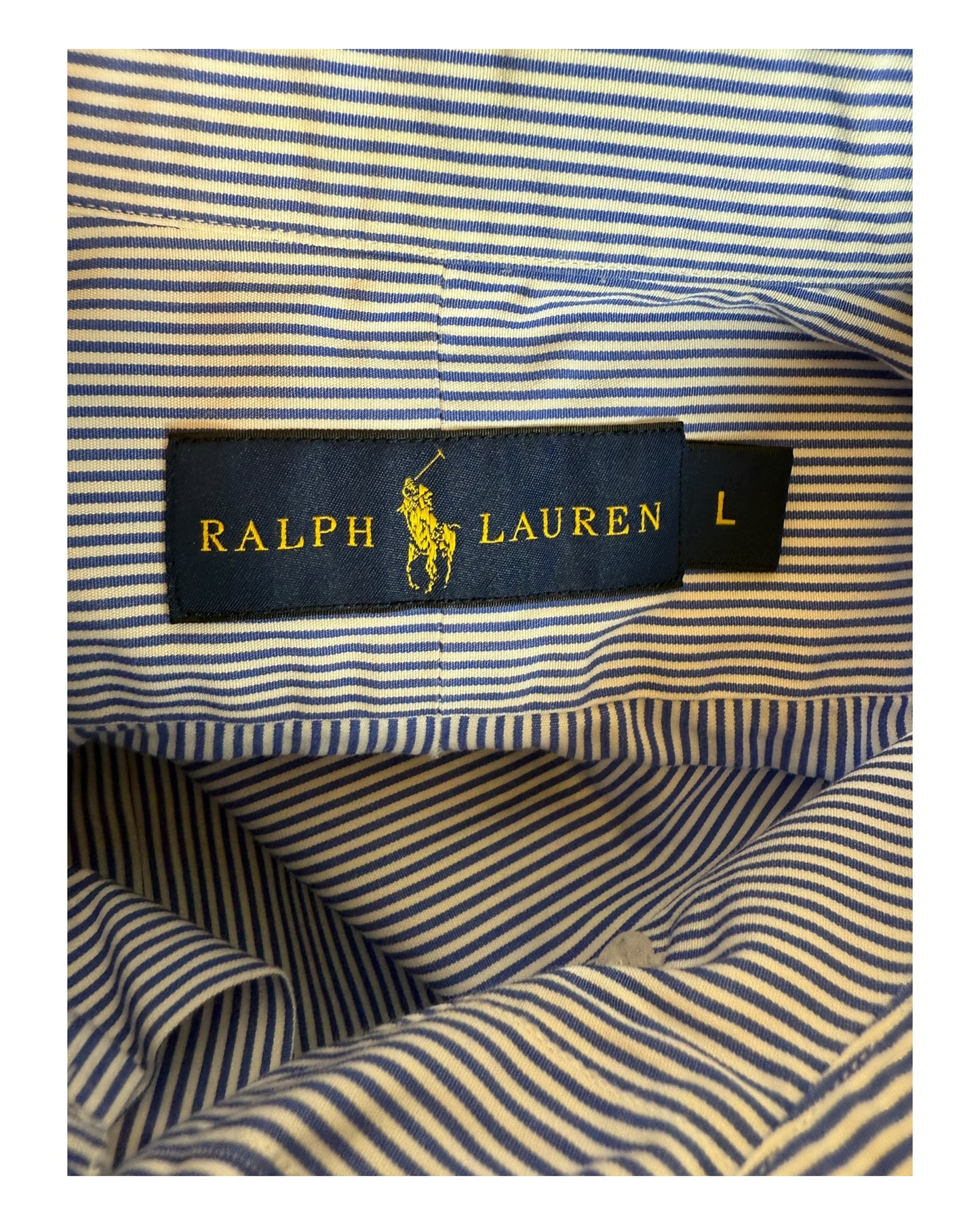 Polo Ralph Lauren Hemd blau weiß gestreift Größe L