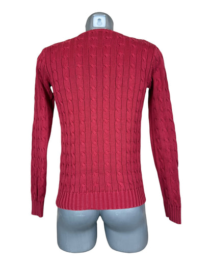 Polo Ralph Lauren Zopfmuster Pullover rot Größe M