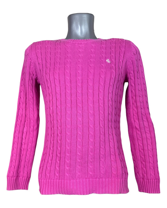 Polo Ralph Lauren Zopfmuster Pullover pink Größe S