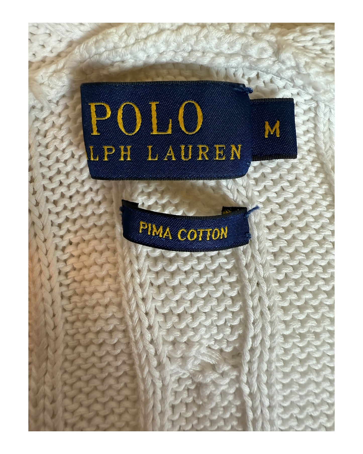 Polo Ralph Lauren Zopfmuster Cardigan weiss Größe M