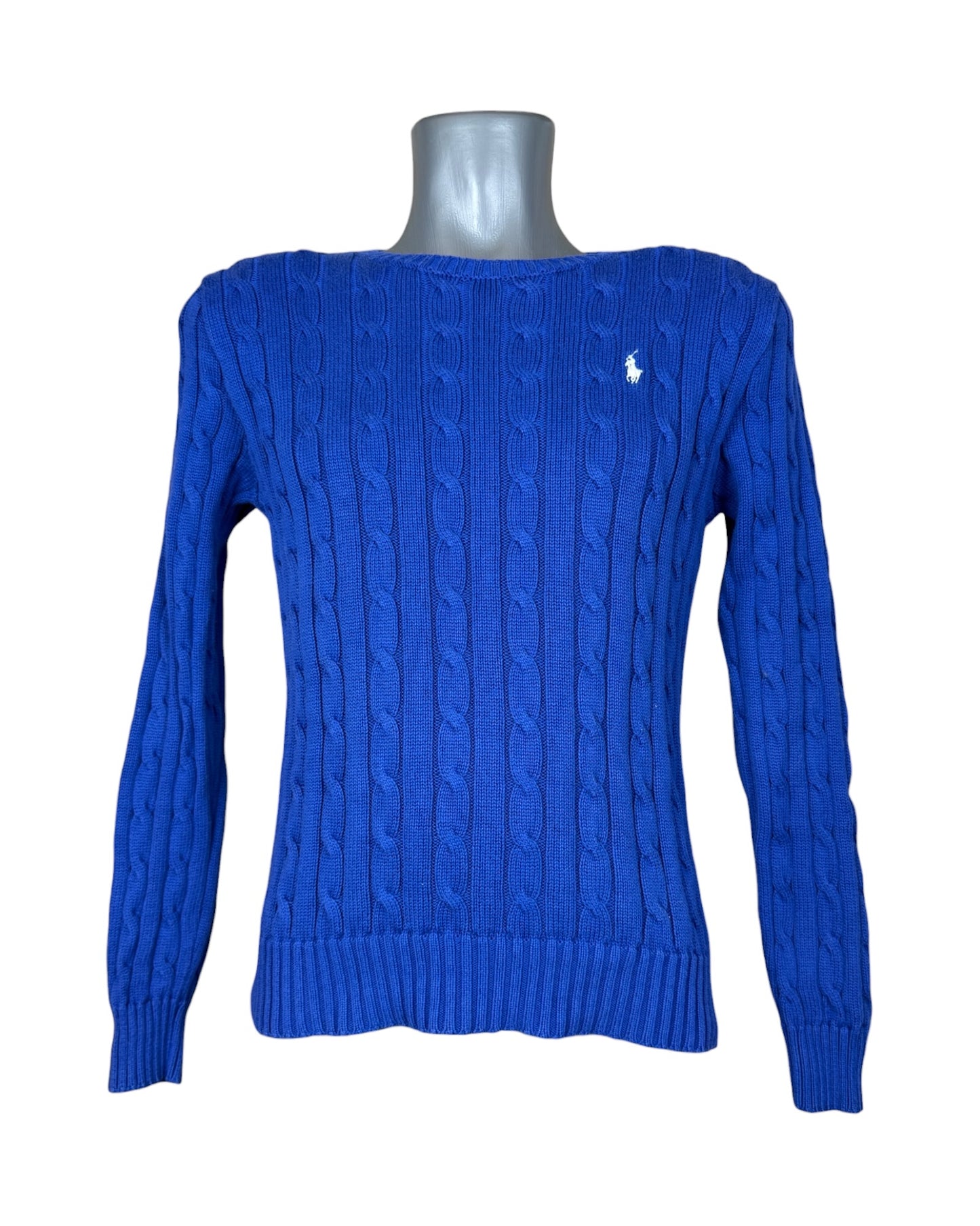 Polo Ralph Lauren Zopfmuster Pullover blau Größe M