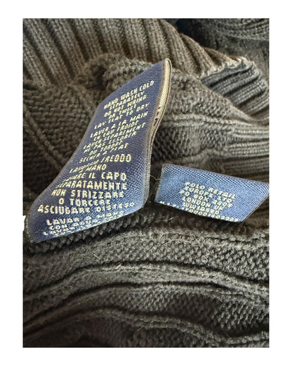 Polo Ralph Lauren Zopfmuster Pullover schwarz Größe L