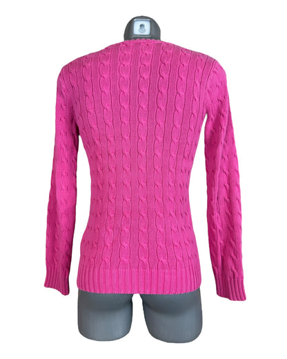 Polo Ralph Lauren Zopfmuster Pullover pink Größe M