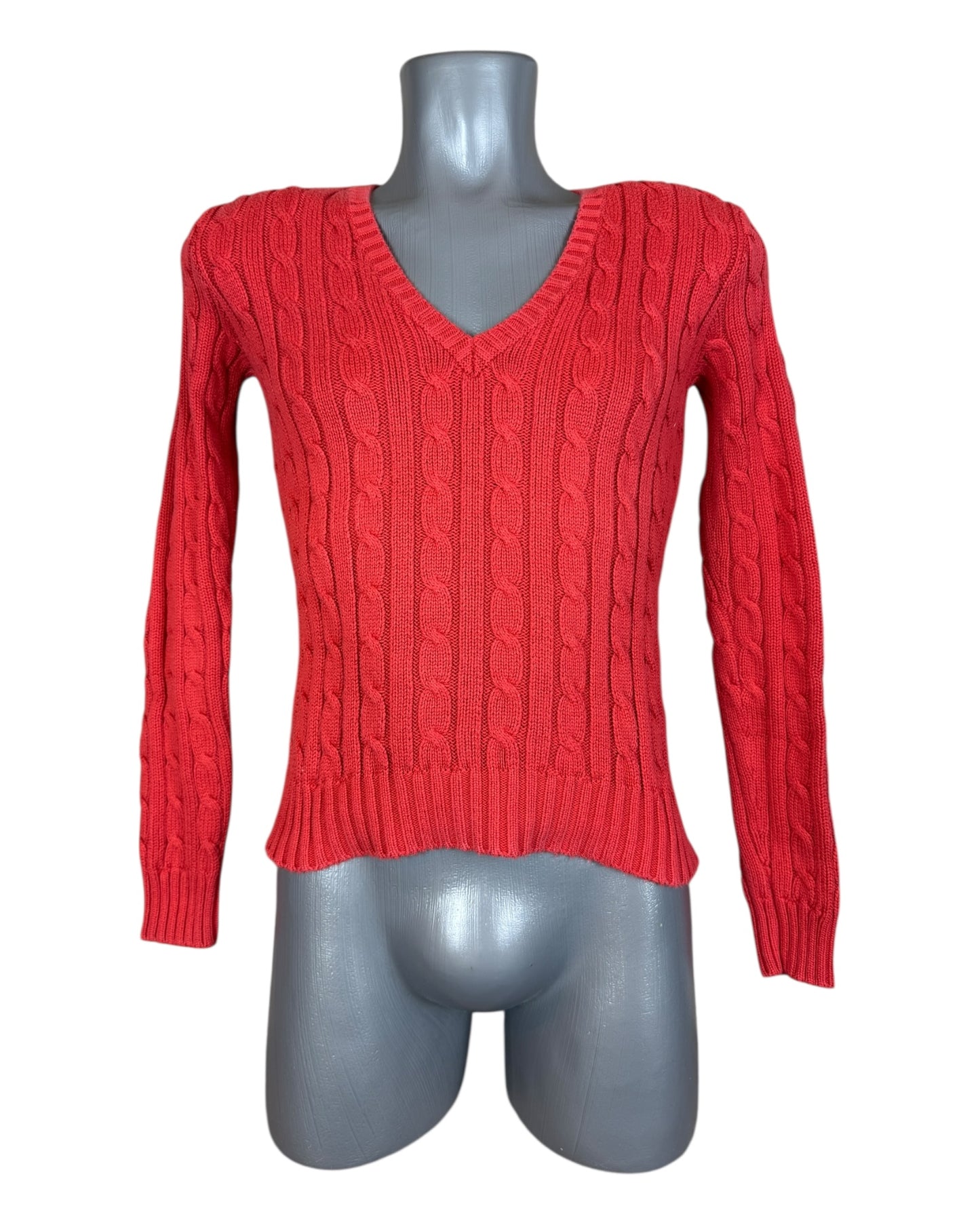 Polo Ralph Lauren Zopfmuster Pullover rot Größe S