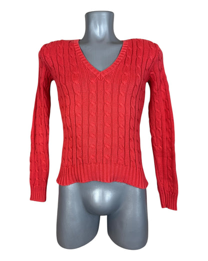 Polo Ralph Lauren Zopfmuster Pullover rot Größe S