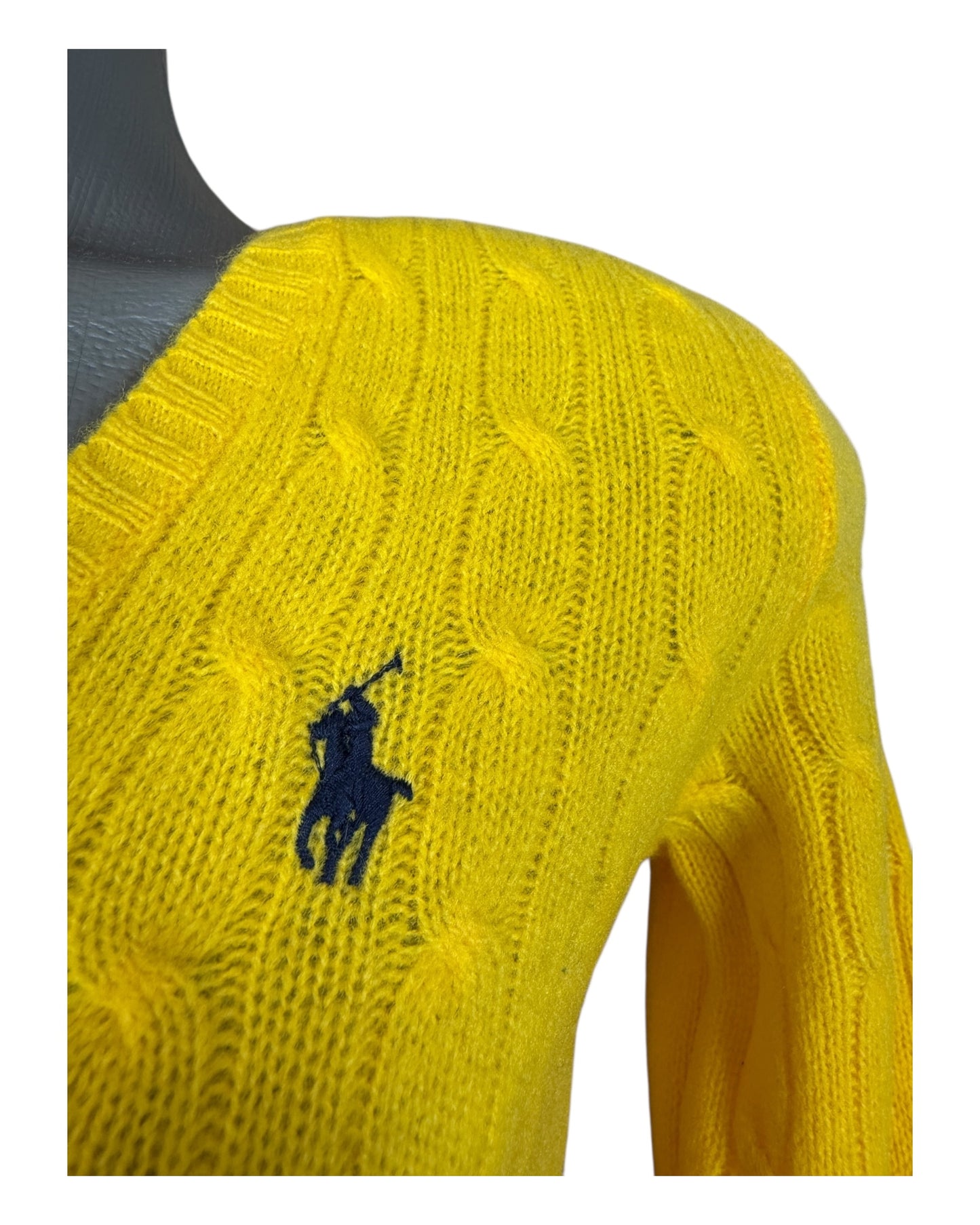Polo Ralph Lauren Zopfmuster Pullover gelb Größe S