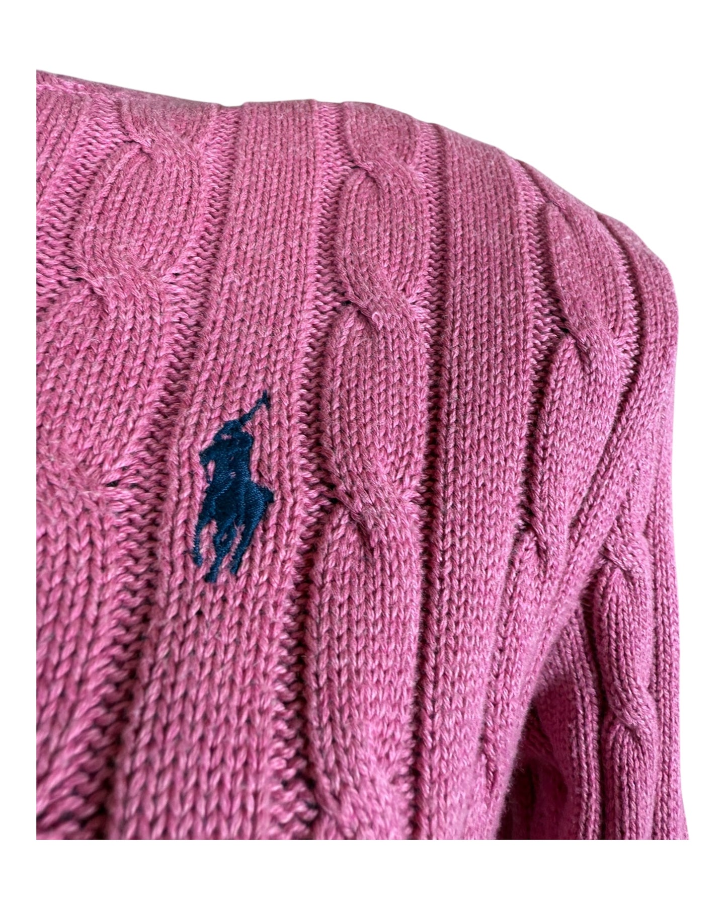 Polo Ralph Lauren Zopfmuster Pullover rosa Größe S