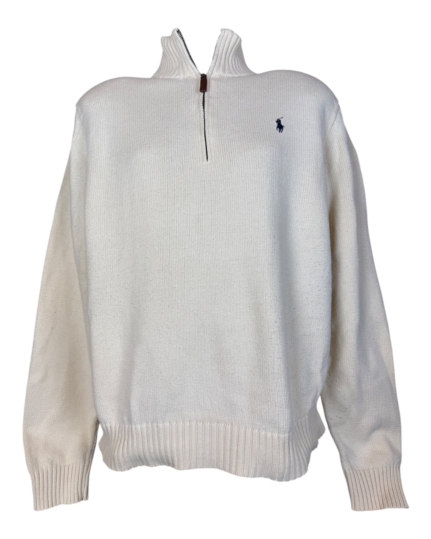 Polo Ralph Lauren Half Zip Pullover creme Größe L