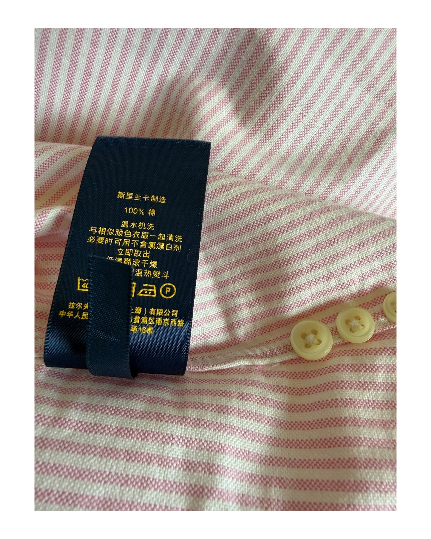 Polo Ralph Lauren Oxford Bluse rosa weiß gestreift Größe M