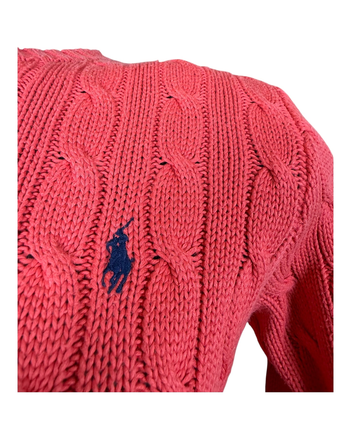 Polo Ralph Lauren Zopfmuster Pullover rot Größe S