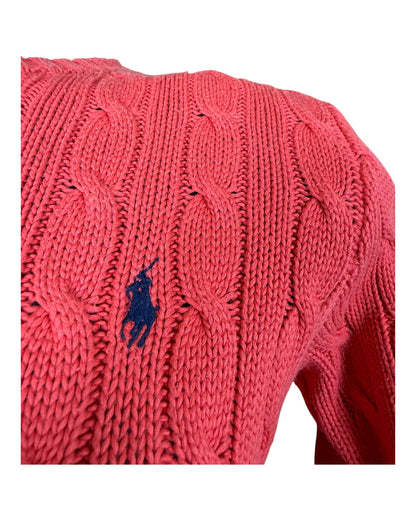 Polo Ralph Lauren Zopfmuster Pullover rot Größe S