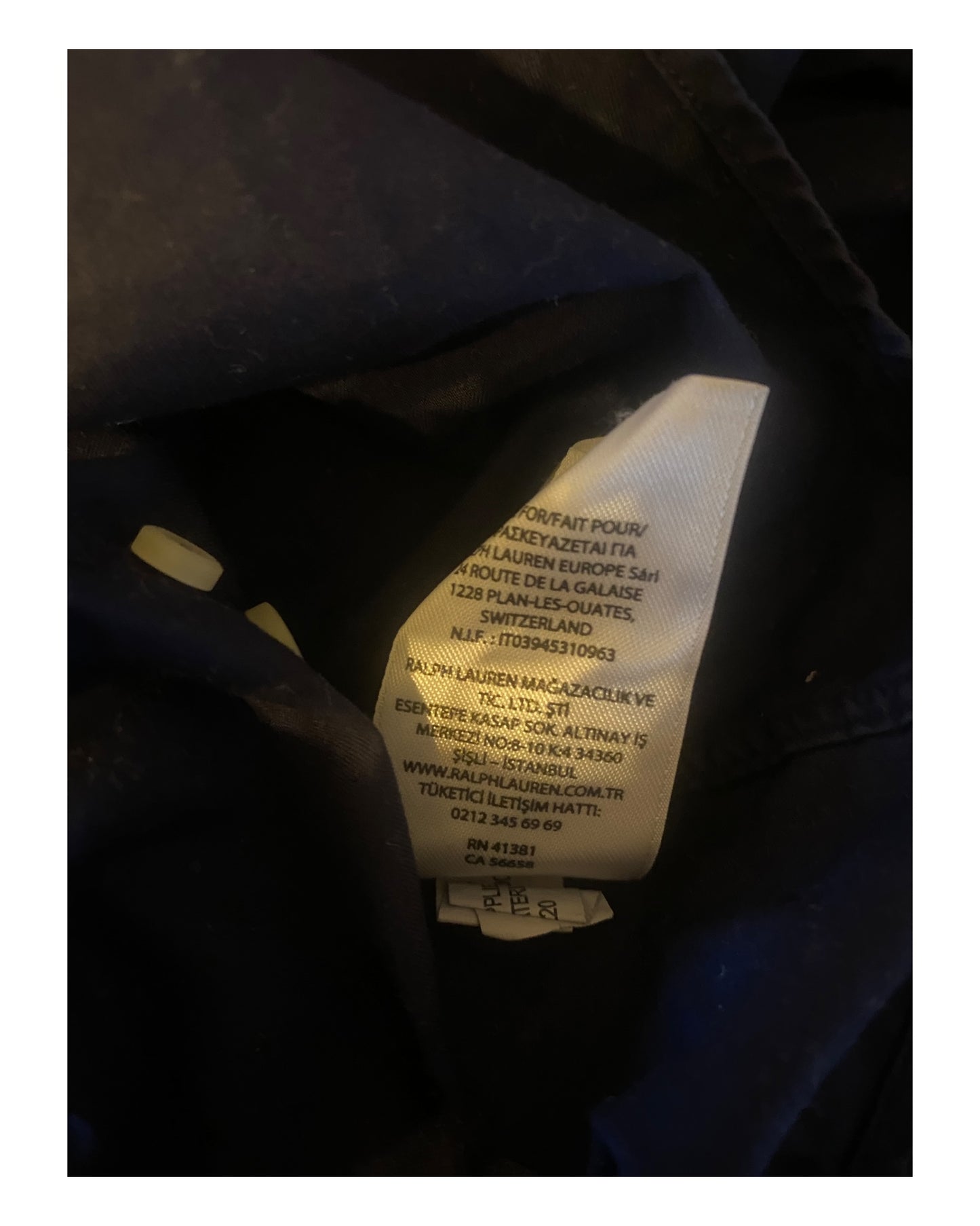 Polo Ralph Lauren Hemd marineblau Größe M