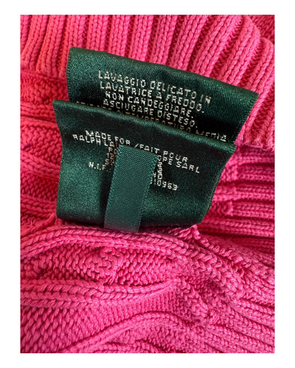 Polo Ralph Lauren Zopfmuster Pullover pink Größe S