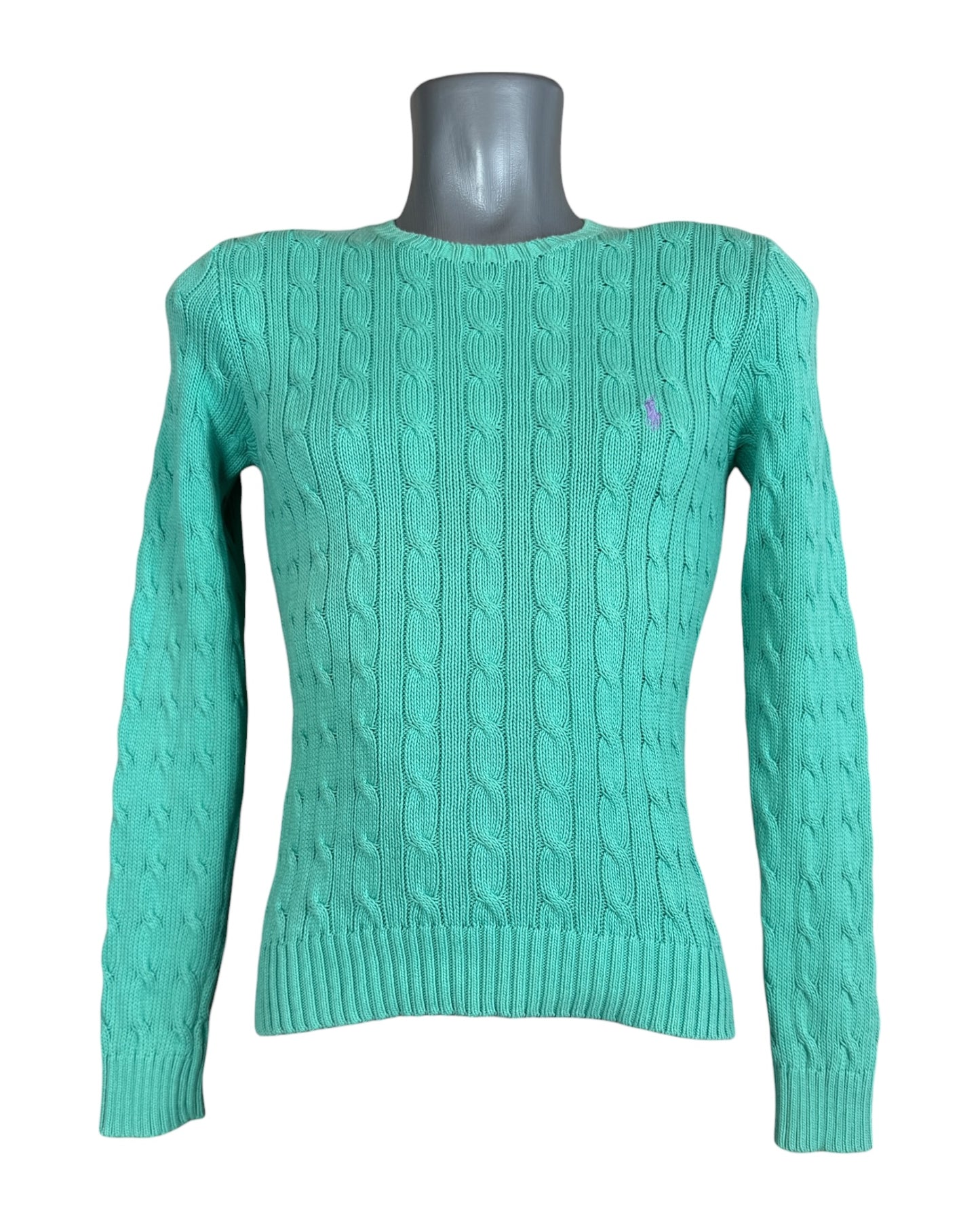 Polo Ralph Lauren Zopfmuster Pullover türkis Größe M