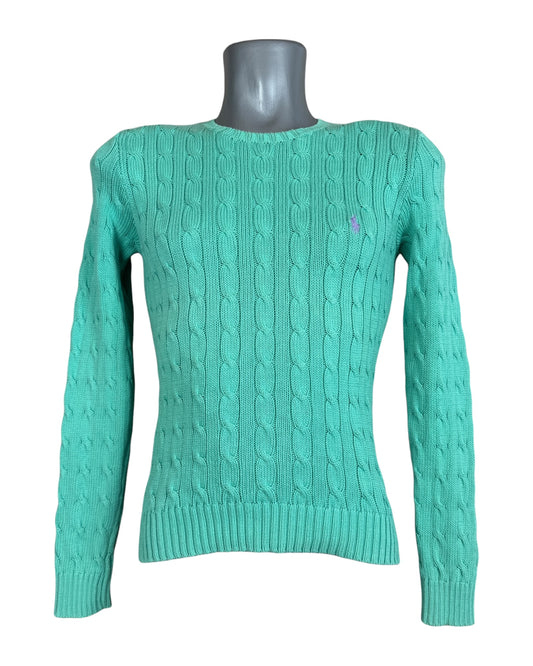 Polo Ralph Lauren Zopfmuster Pullover türkis Größe M