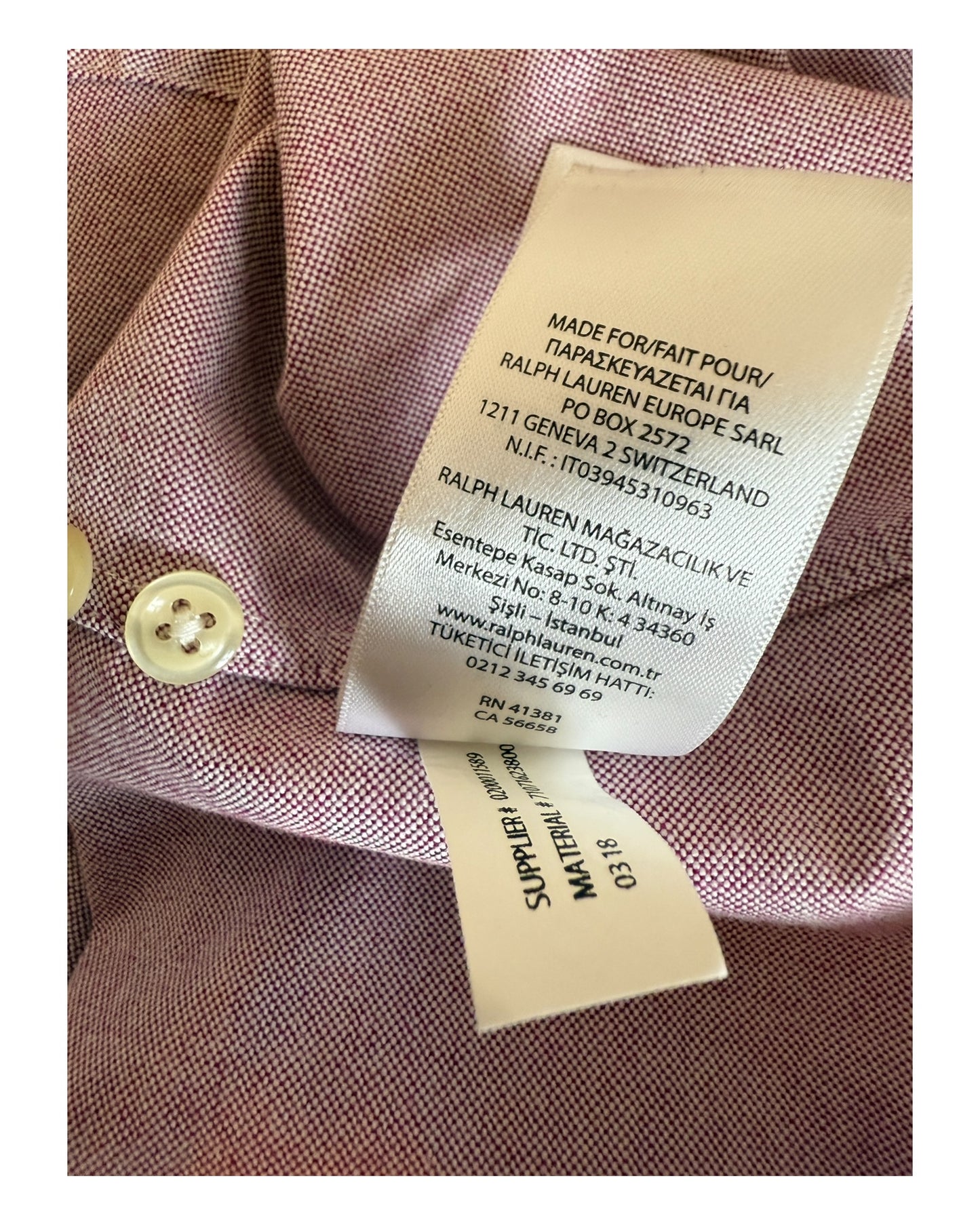 Polo Ralph Lauren Oxfordhemd rot Größe L