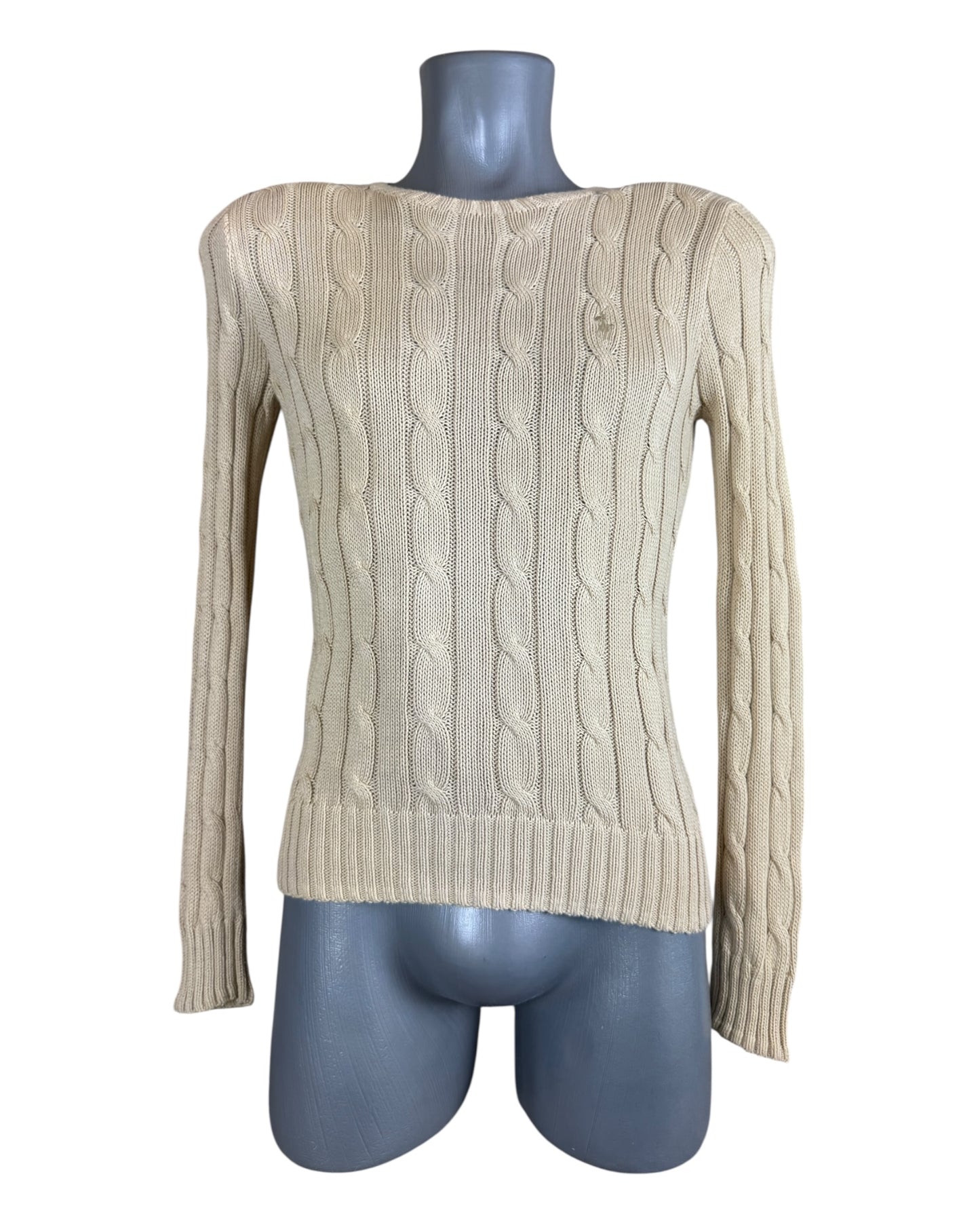 Polo Ralph Lauren Zopfmuster Pullover beige Größe S