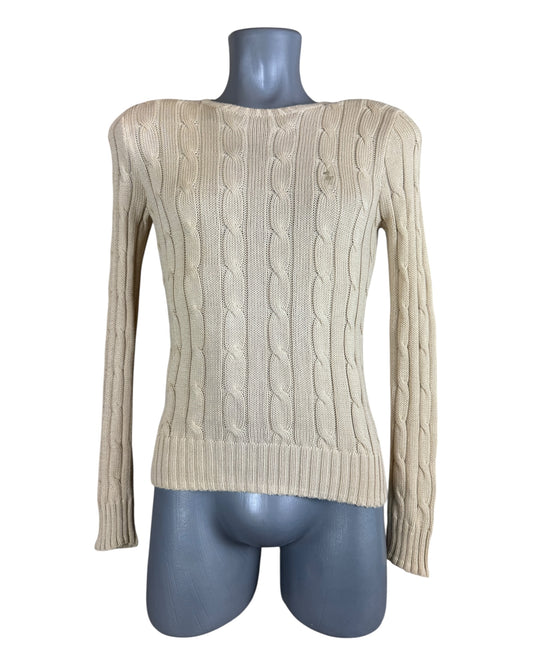 Polo Ralph Lauren Zopfmuster Pullover beige Größe S