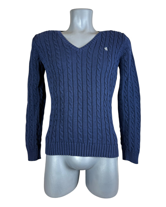 Polo Ralph Lauren Zopfmuster Pullover marineblau Größe S