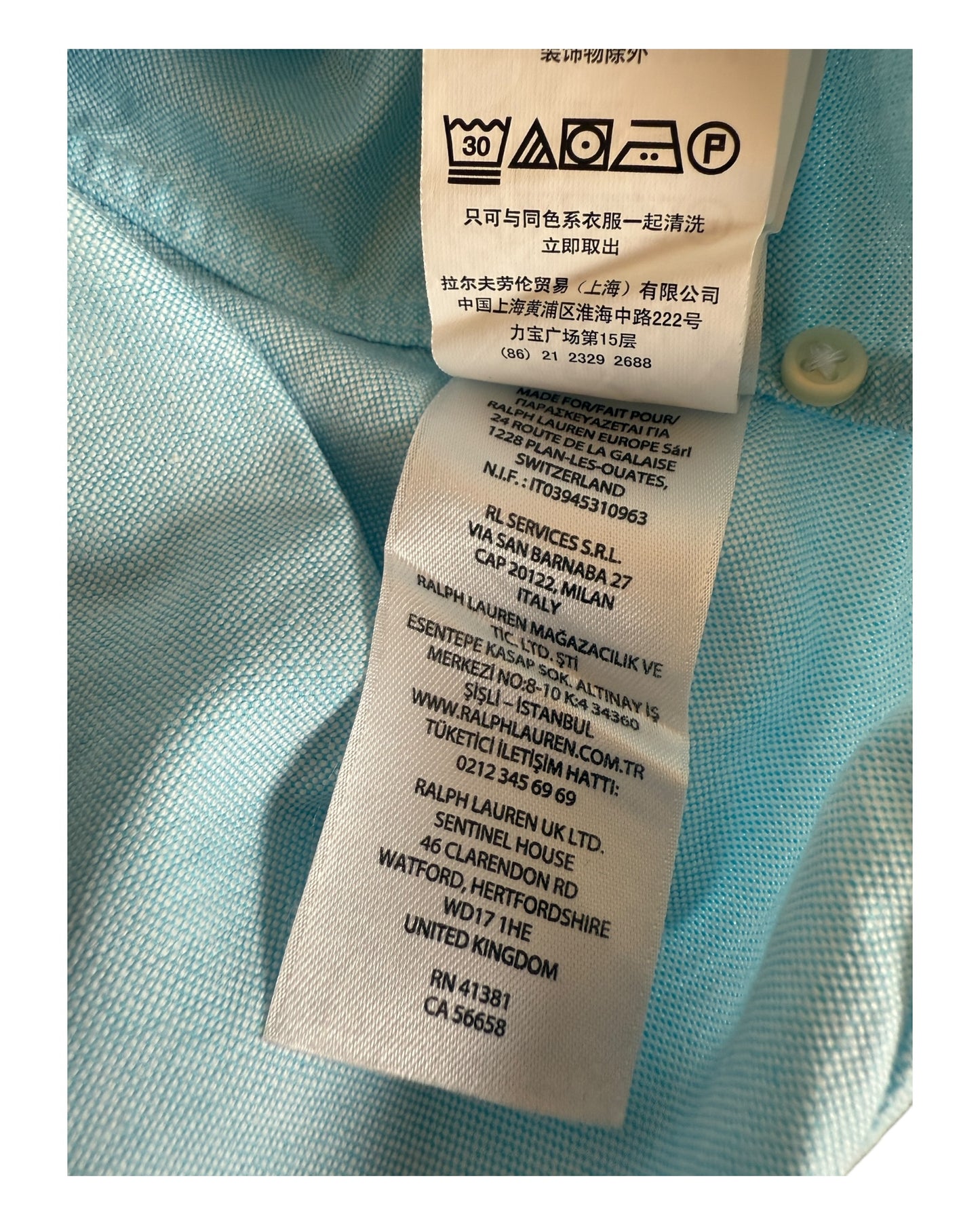 Polo Ralph Lauren Oxford Bluse türkis Größe M