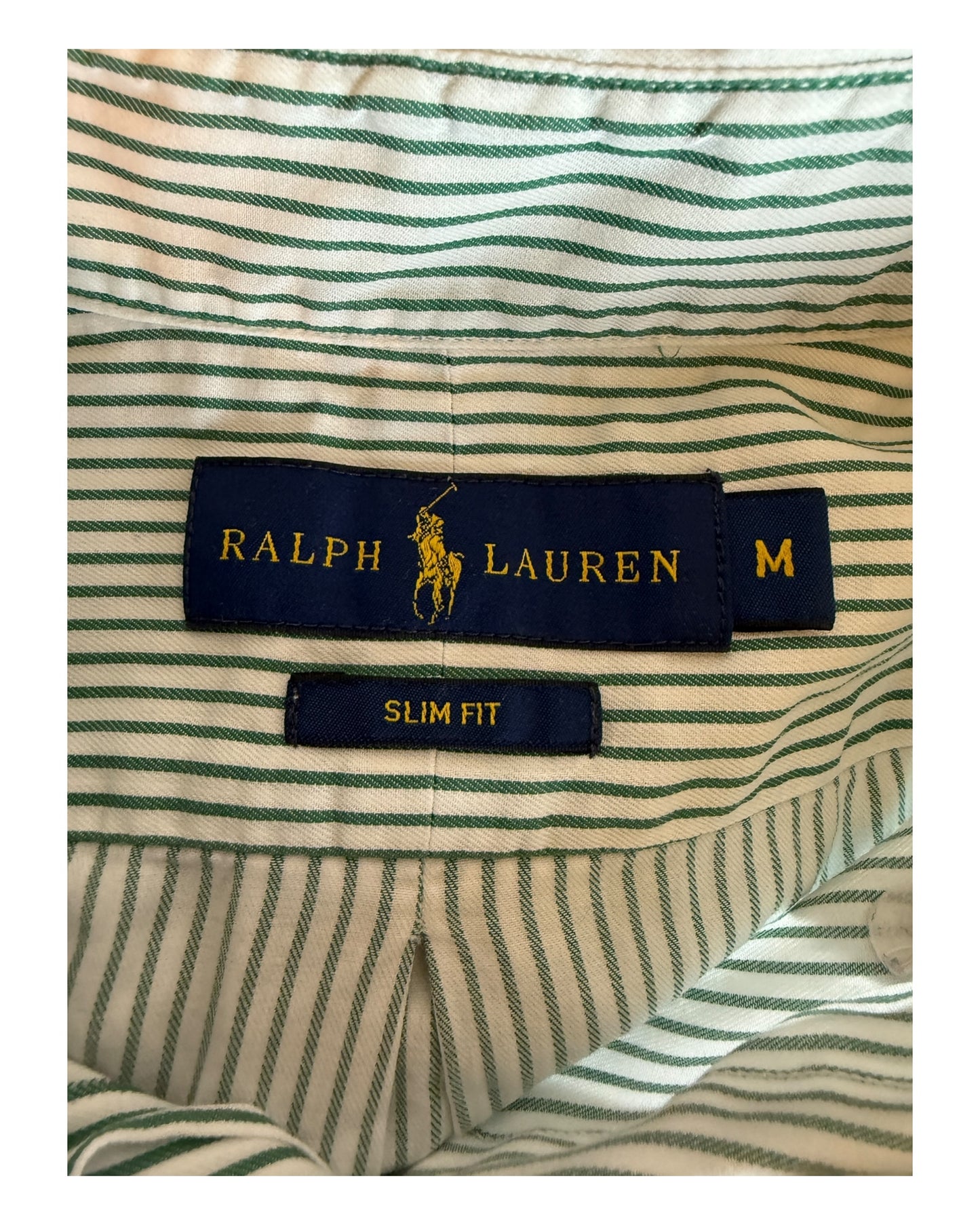 Polo Ralph Lauren Hemd grün weiß gestreift Größe M