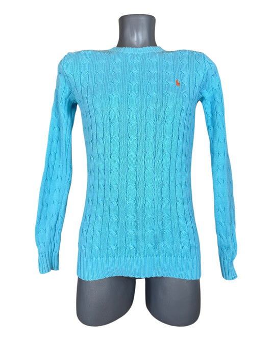 Polo Ralph Lauren Zopfmuster Pullover türkis Größe S