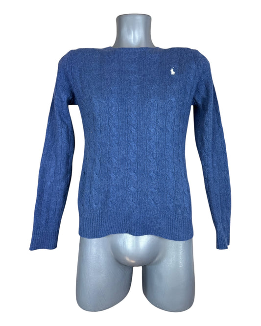 Polo Ralph Lauren Zopfmuster Pullover blau Größe S