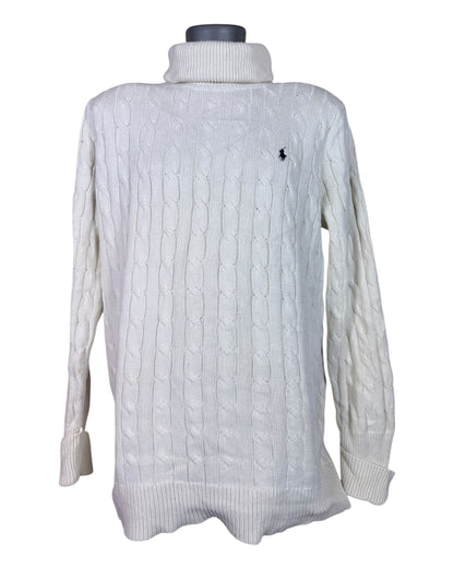 Polo Ralph Lauren Zopfmuster Pullover weiß Größe XL