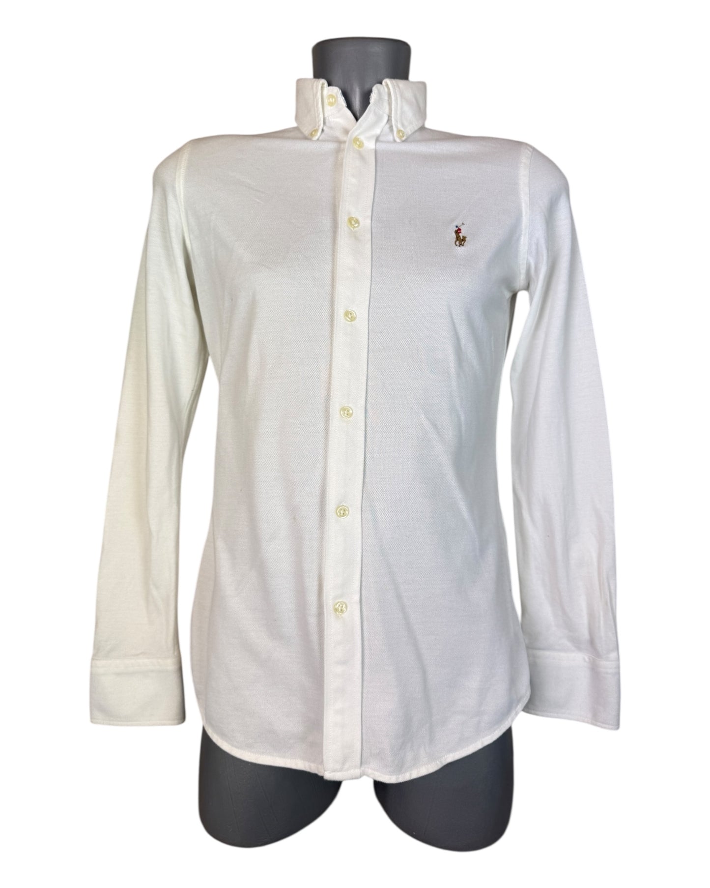 Polo Ralph Lauren Knit Oxfordhemd Bluse weiß Größe M