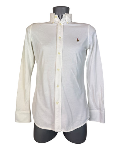 Polo Ralph Lauren Knit Oxfordhemd Bluse weiß Größe M