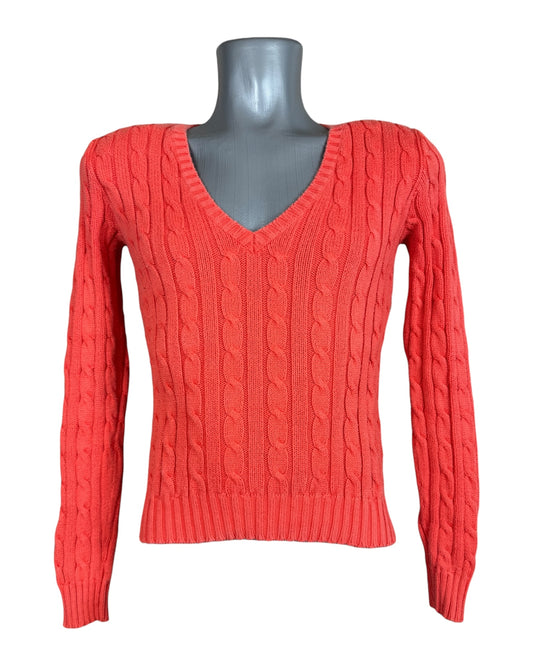 Polo Ralph Lauren Zopfmuster Pullover orange Größe M